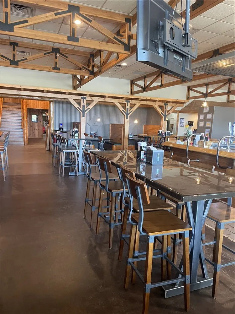 High-top seating inside Bunker's Burger and BBQ