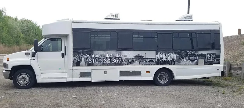 Solitude Links wedding and event shuttle bus